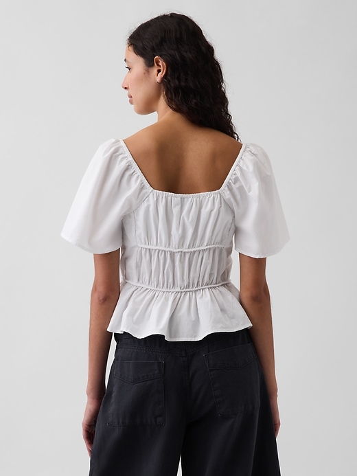 Image number 3 showing, Square-Neck Flutter-Sleeve Peplum Top