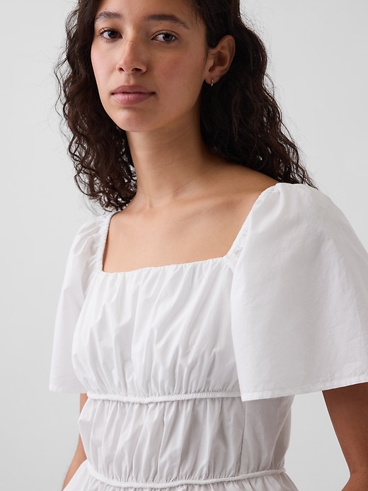 Image number 4 showing, Square-Neck Flutter-Sleeve Peplum Top