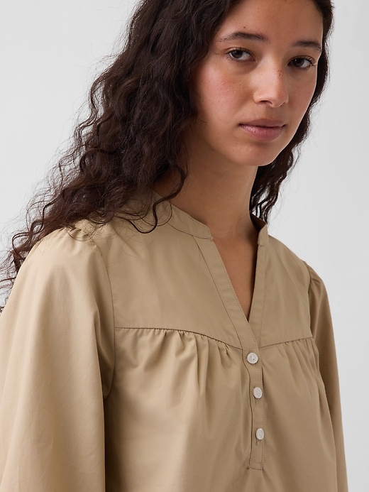 Image number 4 showing, Poplin Popover Top