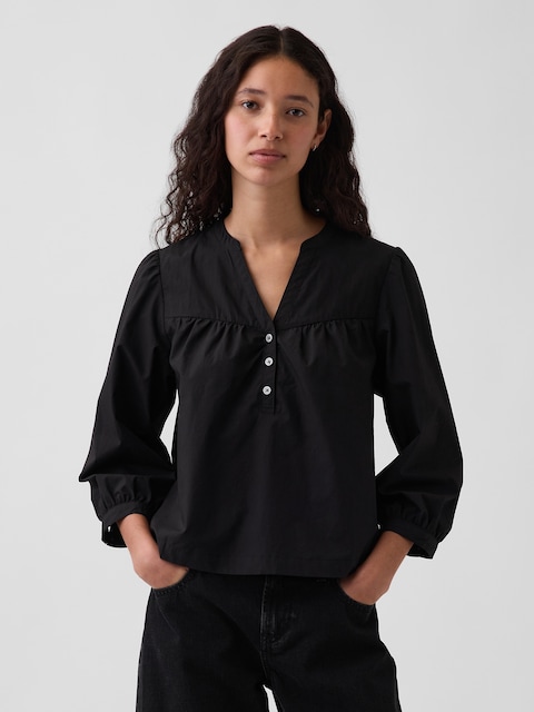 Poplin Popover Top