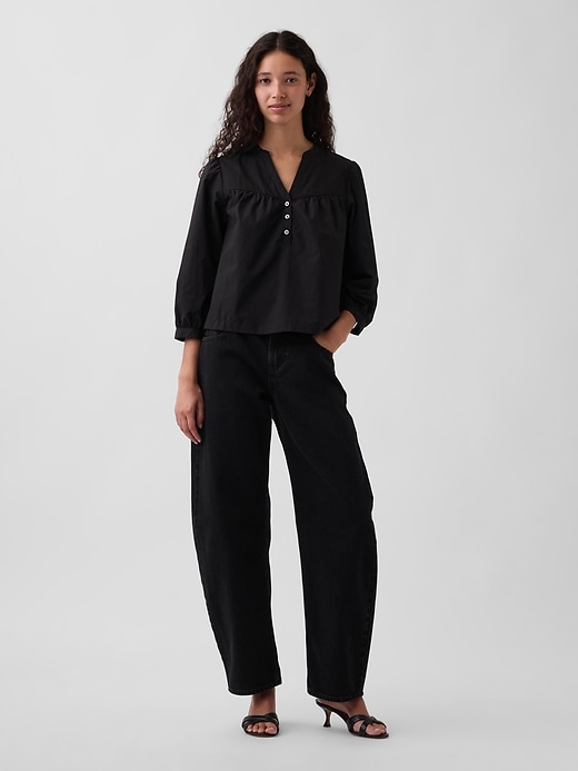 Image number 2 showing, Poplin Popover Top