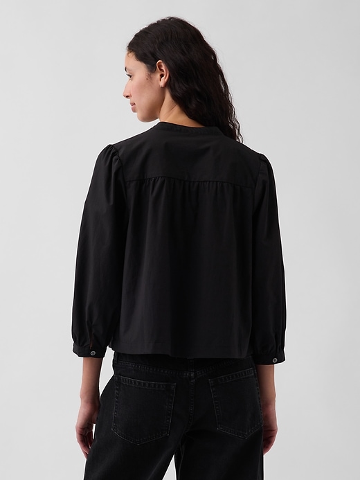Image number 3 showing, Poplin Popover Top