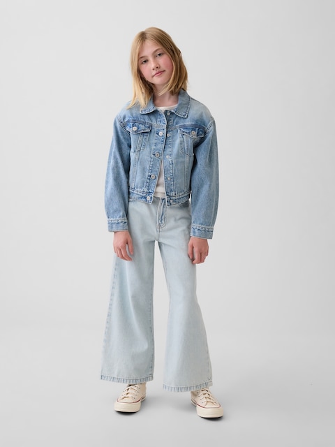 Kids High Rise Stride Wide-Leg Ankle Jeans