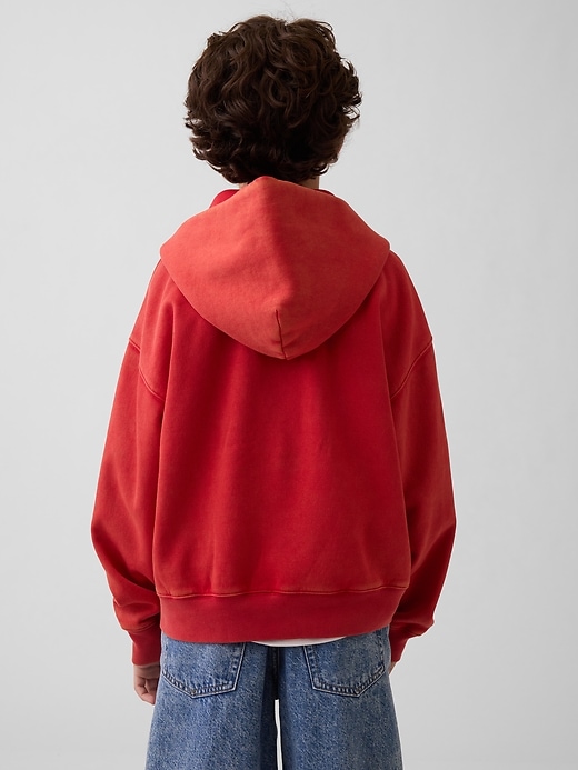 L'image numéro 3 présente Veste à capuchon décontracté VintageDoux à logo pour Enfant