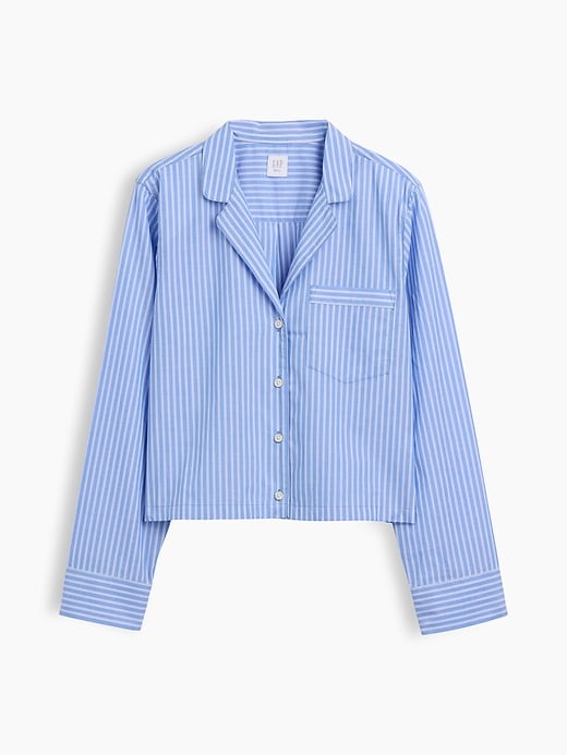 Image number 4 showing, Poplin Oversized Crop PJ Shirt
