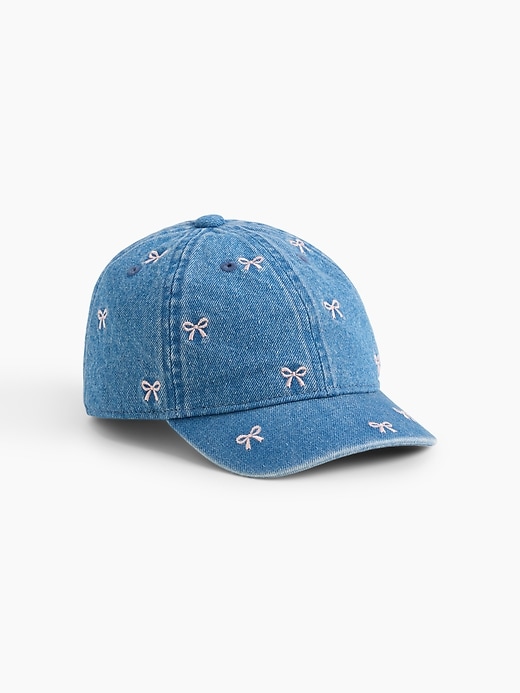 Image number 1 showing, Baby & Toddler Denim Bow Baseball Hat