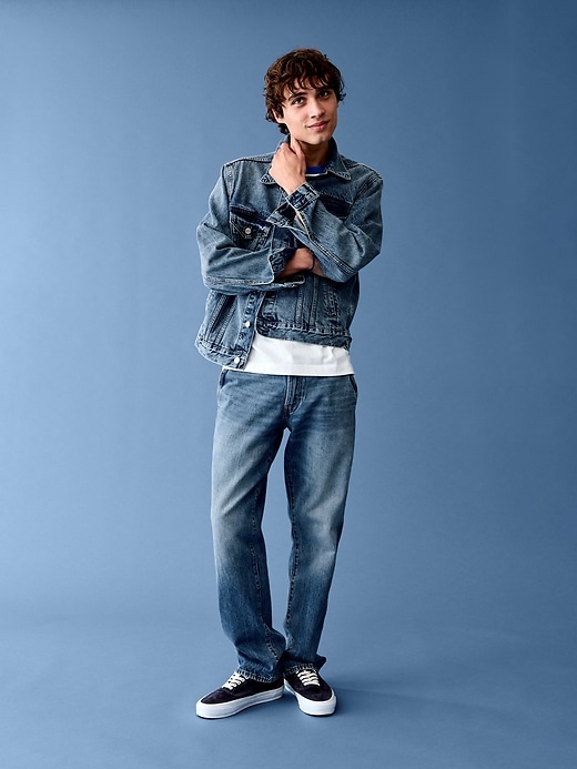 Image number 8 showing, Get Blue Relaxed Straight Trouser Jeans