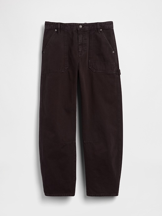 L'image numéro 6 présente Pantalon coupe baril utilitaire à taille mi-basse