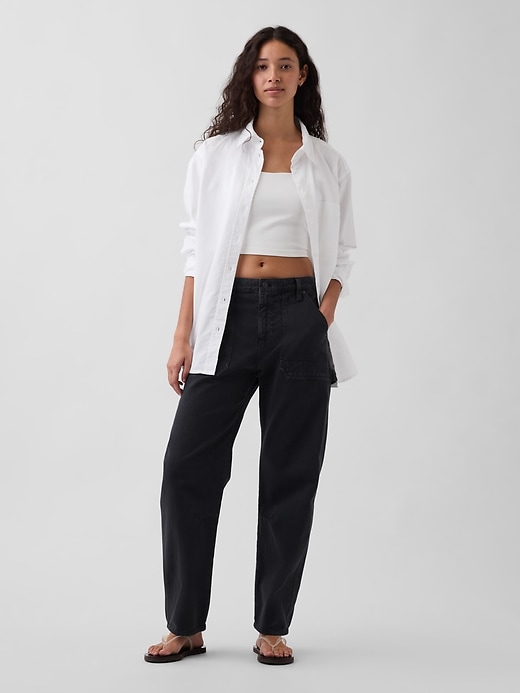 Image number 1 showing, Mid Rise Slim Barrel Utility Pants