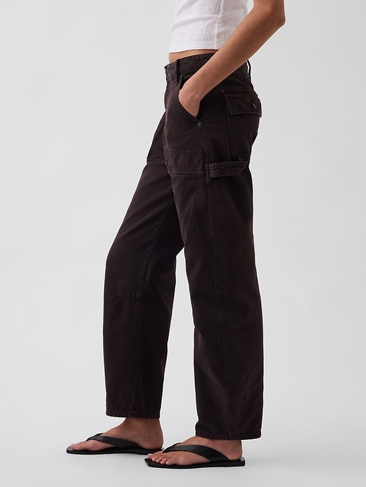 L'image numéro 3 présente Pantalon coupe baril utilitaire à taille mi-basse