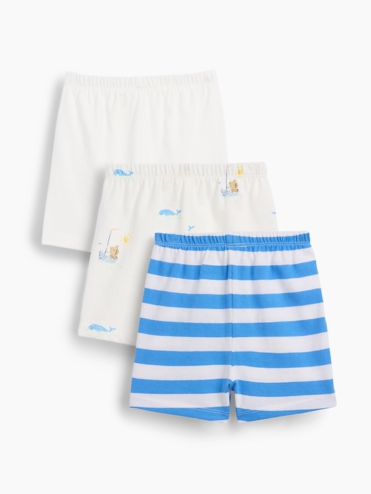 L'image numéro 2 présente Short Premiers essentiels en coton biologique à taille extensible pour Bébé (paquet de 3)