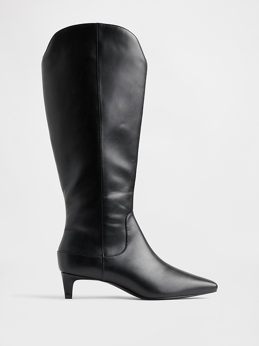 Image number 1 showing, Kitten Heel Pointy Knee High Boots