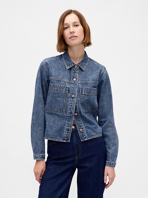 L'image numéro 1 présente Veste-chemise en denim