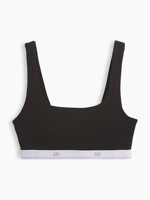 L'image numéro 6 présente Soutien-gorge léger en coton biologique extensible PureDouceur avec logo Gap