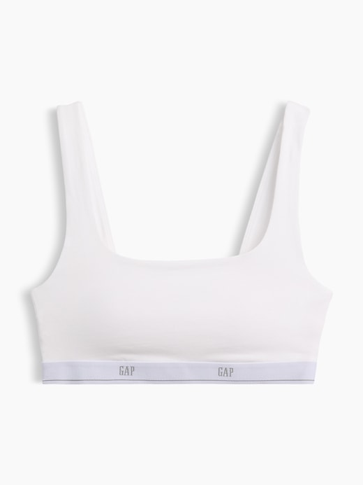 L'image numéro 6 présente Soutien-gorge léger en coton biologique extensible PureDouceur avec logo Gap