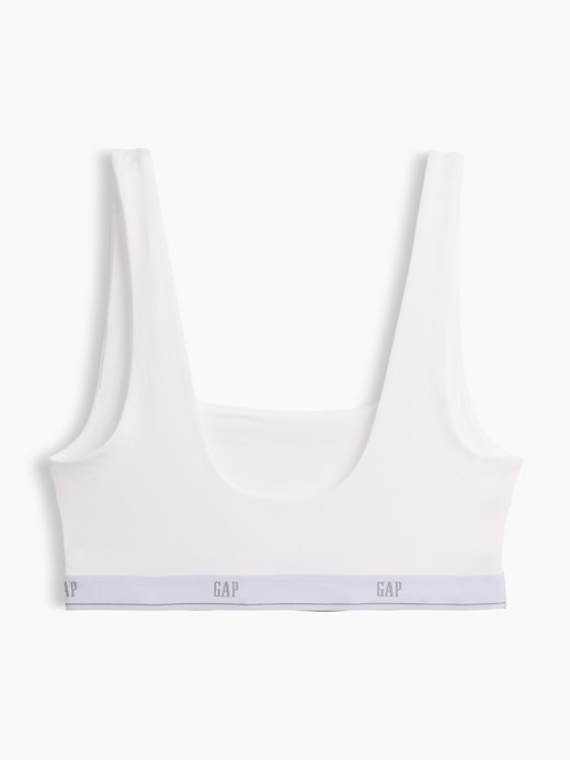 L'image numéro 7 présente Soutien-gorge léger en coton biologique extensible PureDouceur avec logo Gap
