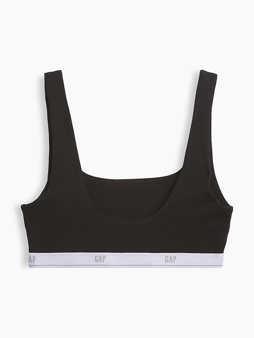 L'image numéro 7 présente Soutien-gorge léger en coton biologique extensible PureDouceur avec logo Gap