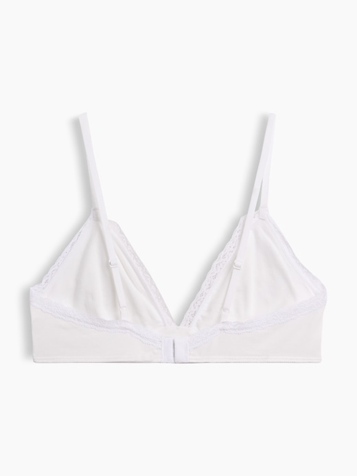 L'image numéro 7 présente Soutien-gorge léger à bonnets triangulaires en coton biologique extensible PureDouceur à bordure en dentelle