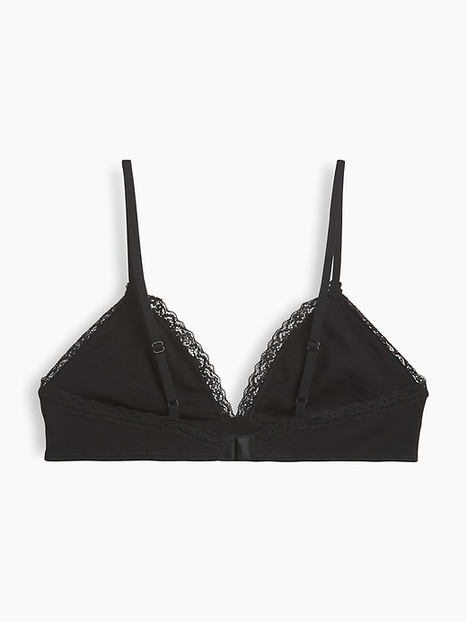L'image numéro 7 présente Soutien-gorge léger à bonnets triangulaires en coton biologique extensible PureDouceur à bordure en dentelle