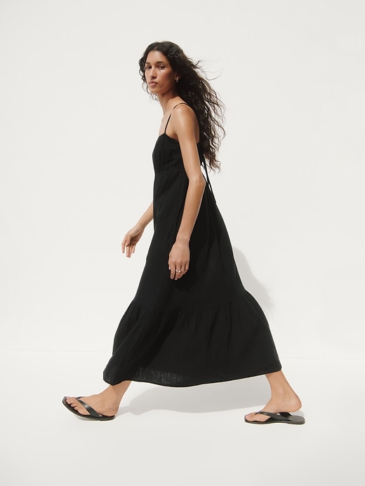 Image number 6 showing, Cotton Gauze Tiered Empire Waist Dress