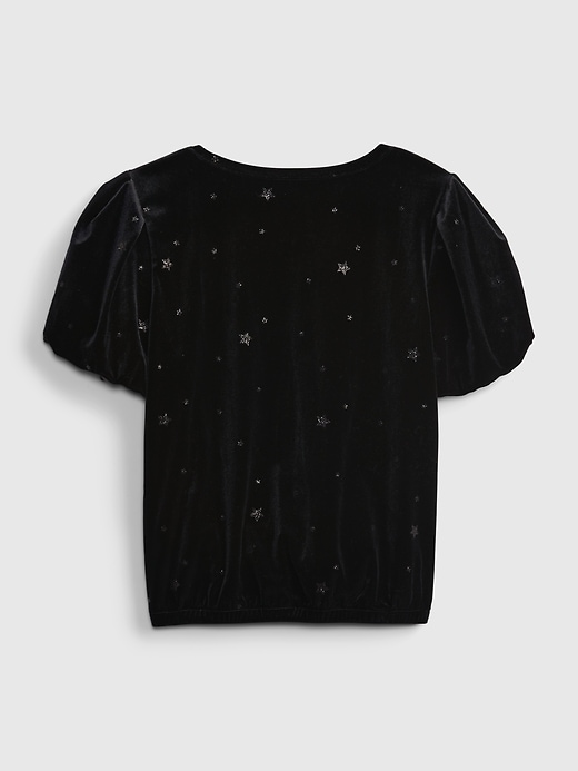 Image number 2 showing, Kids Velvet Puff Sleeve Top
