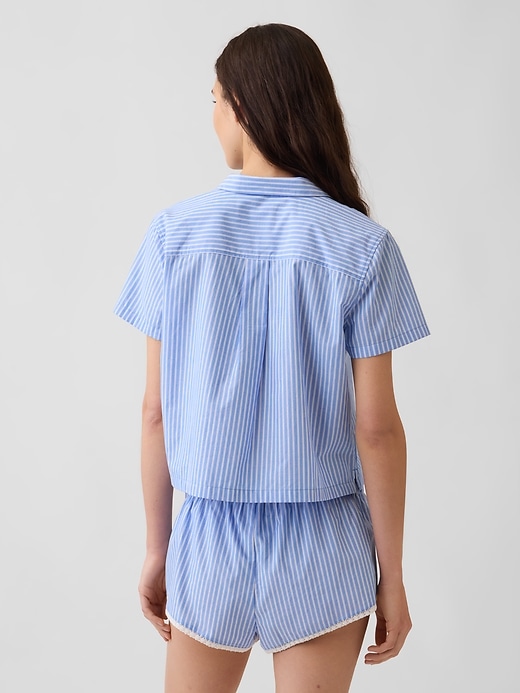 Image number 3 showing, MadeSoft Poplin Crop PJ Shirt