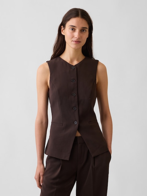 High-Neck Longline Vest