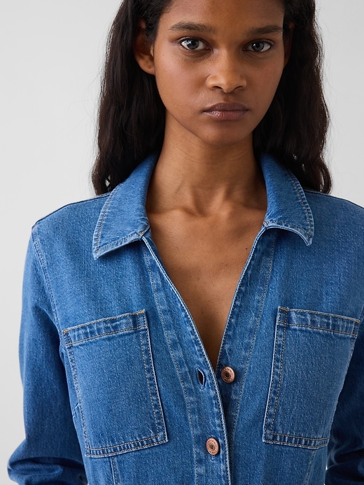 Image number 4 showing, Denim Tie-Belt Midi Dress