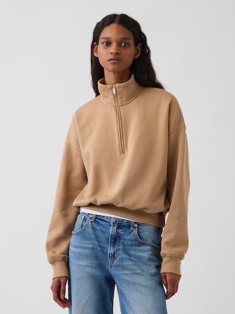 VintageSoft Oversized Half-Zip Wedge Pullover