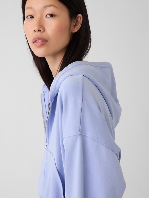 Image number 4 showing, VintageSoft Terry Oversized Wedge Zip Hoodie