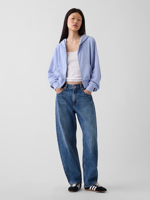 Image number 2 showing, VintageSoft Terry Oversized Wedge Zip Hoodie