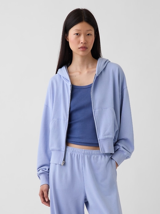 Image number 5 showing, VintageSoft Terry Oversized Wedge Zip Hoodie
