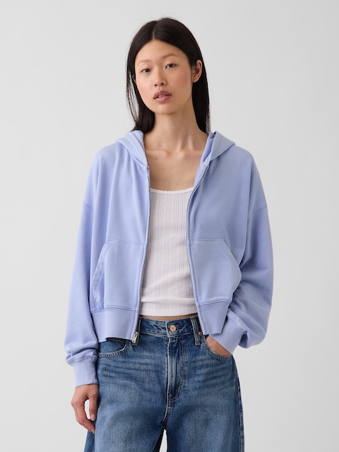 VintageSoft Terry Oversized Wedge Zip Hoodie