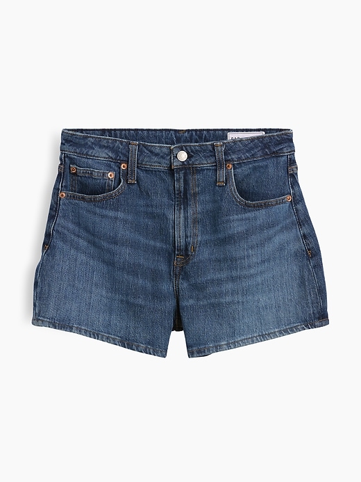 Image number 2 showing, 3.5" High Rise Relaxed Straight Denim Shorts