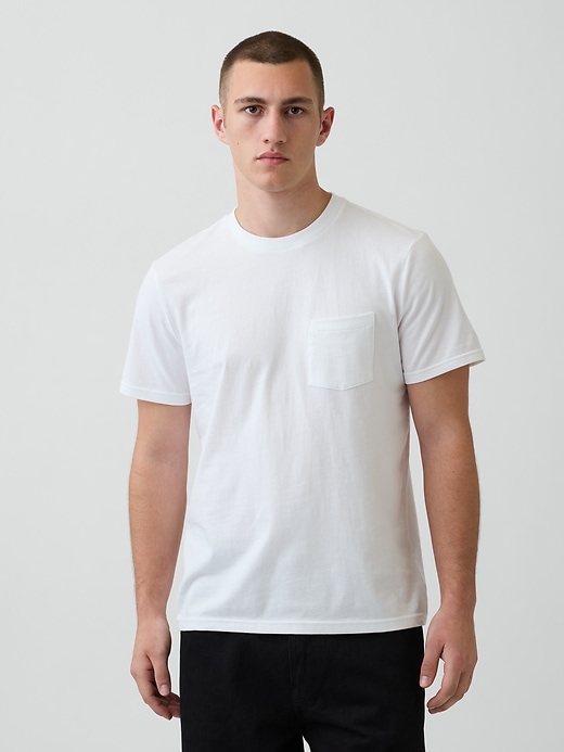 L'image numéro 1 présente T-shirt à poche en coton biologique pour Adulte