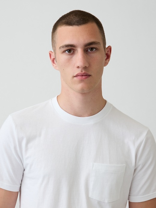 L'image numéro 4 présente T-shirt à poche en coton biologique pour Adulte