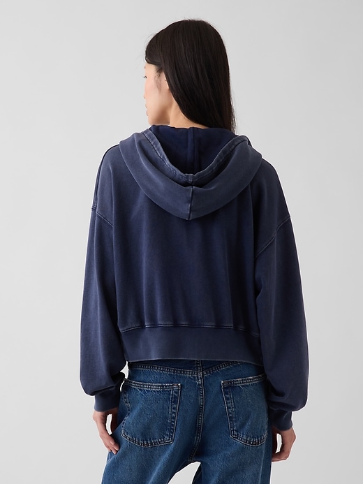 L'image numéro 3 présente Veste à capuchon à couture biseauté en jersey bouclette VintageDoux