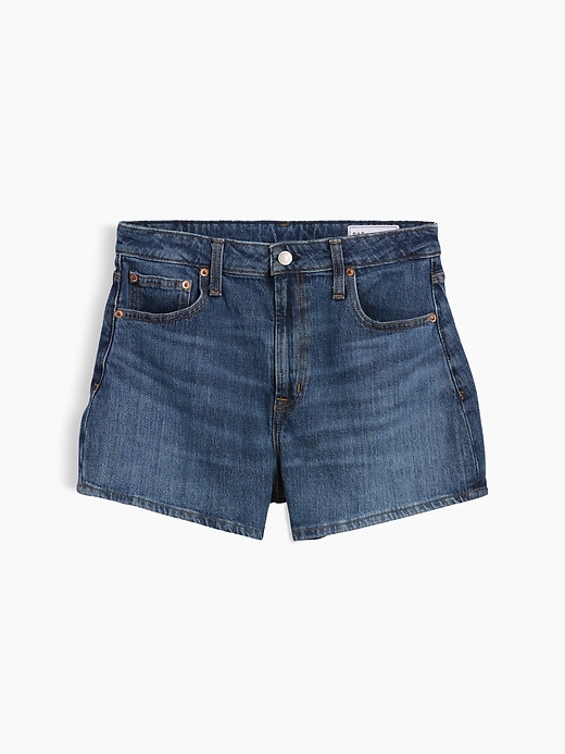 Image number 2 showing, 3.5" High Rise Relaxed Straight Denim Shorts