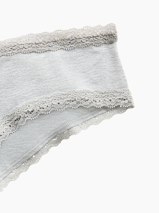 Image number 3 showing, Softest Organic Stretch Cotton Lace-Trim Cheeky Hipster