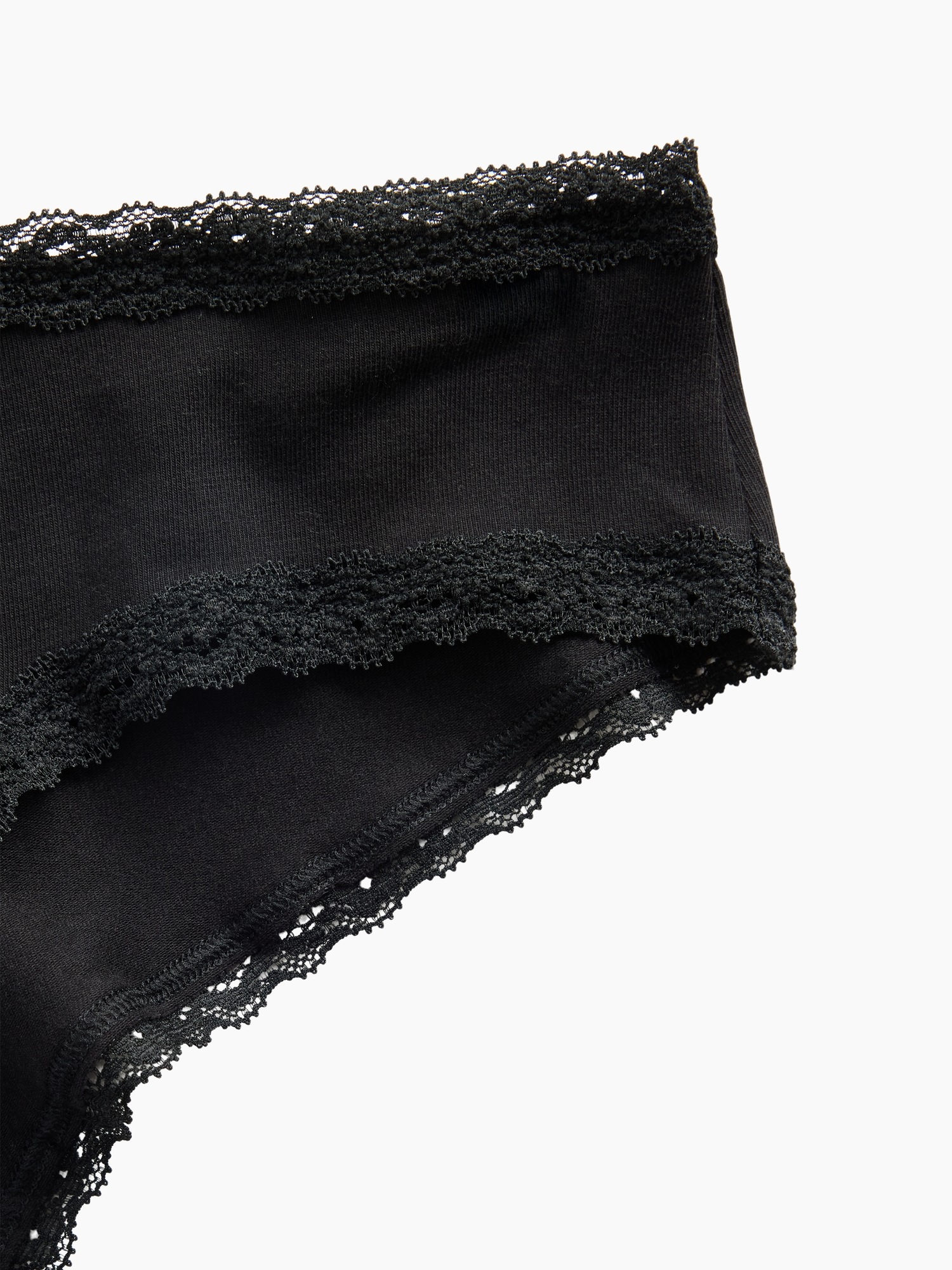 SoftMade Organic Stretch Cotton Lace-Trim Cheeky Hipster