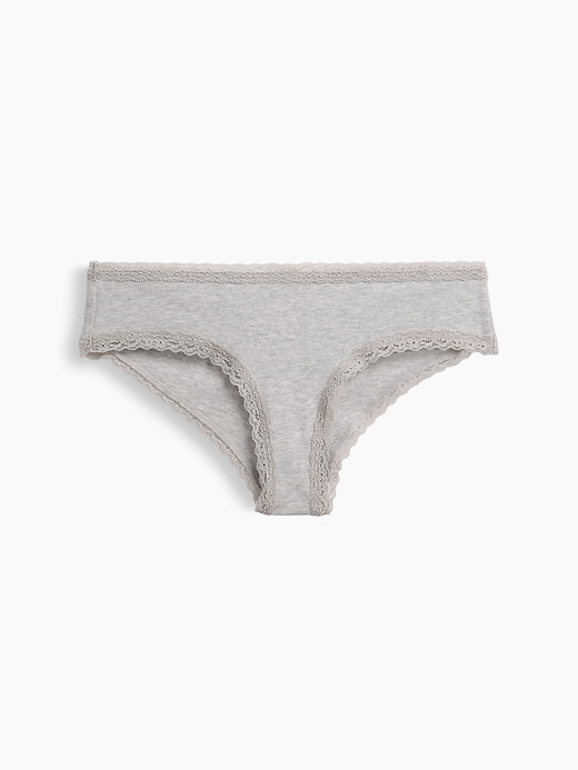 Image number 4 showing, Softest Organic Stretch Cotton Lace-Trim Cheeky Hipster