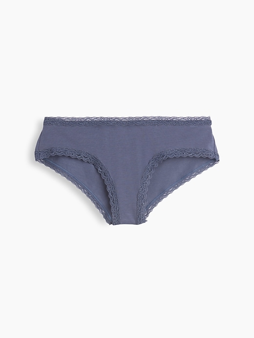 Image number 5 showing, MadeSoft Organic Stretch Cotton Lace-Trim Cheeky Hipster