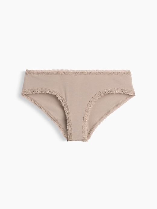 Image number 5 showing, MadeSoft Organic Stretch Cotton Lace-Trim Cheeky Hipster