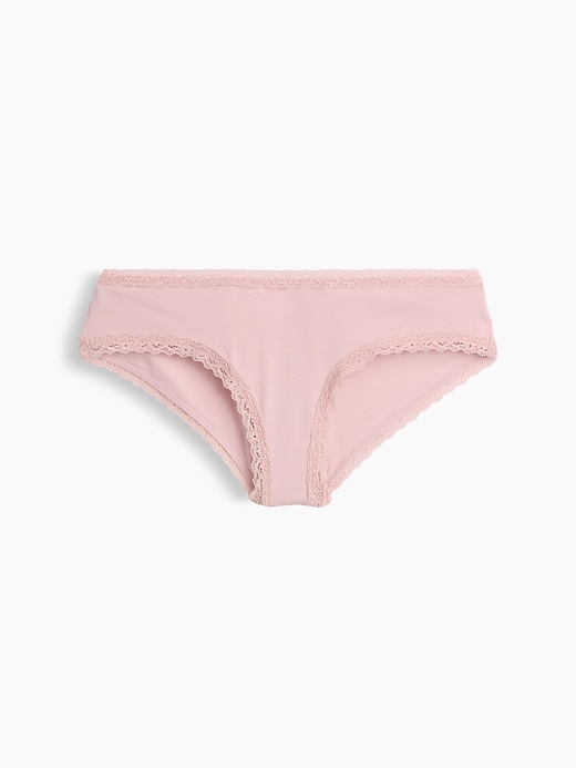 Image number 5 showing, MadeSoft Organic Stretch Cotton Lace-Trim Cheeky Hipster
