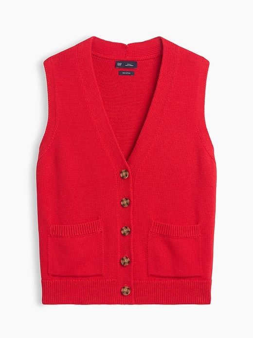 Image number 5 showing, 100% Cotton Pocket Sweater Vest