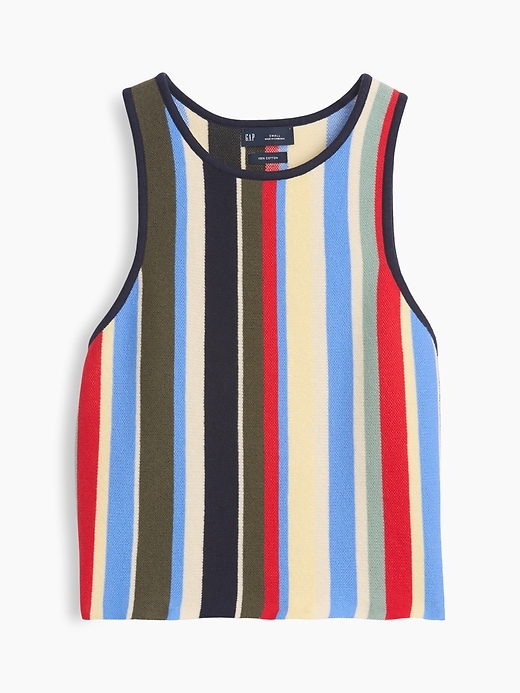 Image number 5 showing, 100% Cotton Stripe Halter Sweater Tank