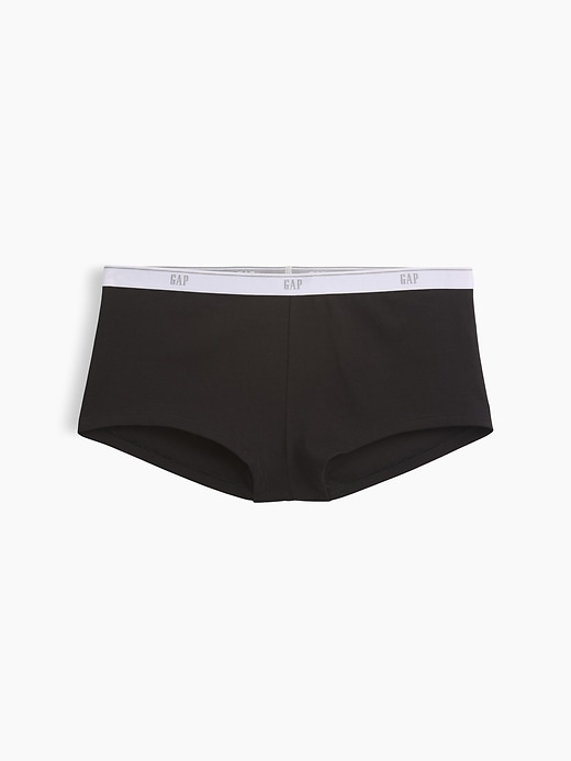 L'image numéro 5 présente Short court en coton biologique extensible PureDouceur à logo