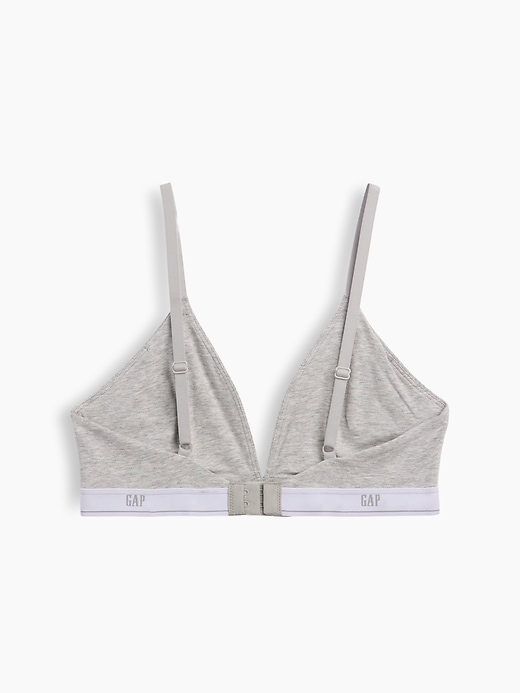 L'image numéro 7 présente Soutien-gorge à bonnets triangulaires en coton biologique extensible PureDouceur à logo