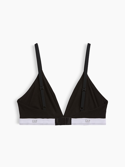 L'image numéro 7 présente Soutien-gorge à bonnets triangulaires en coton biologique extensible PureDouceur à logo