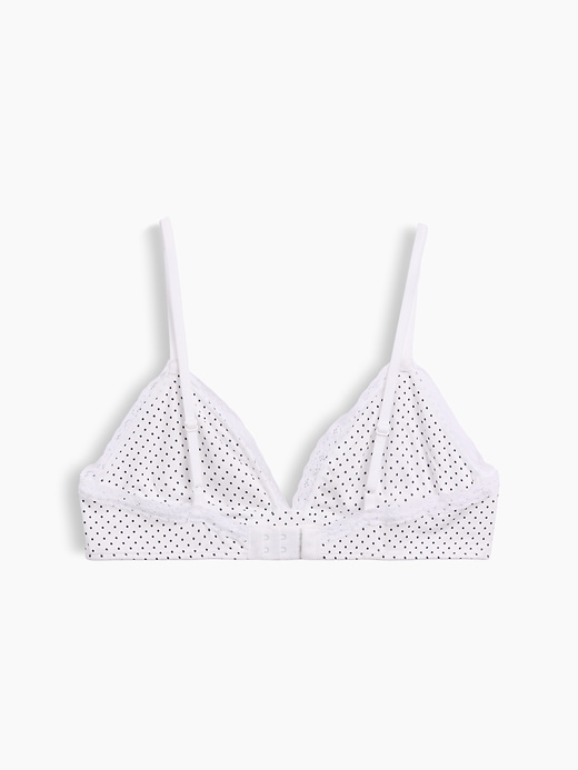L'image numéro 7 présente Soutien-gorge léger à bonnets triangulaires en coton biologique extensible PureDouceur à bordure en dentelle